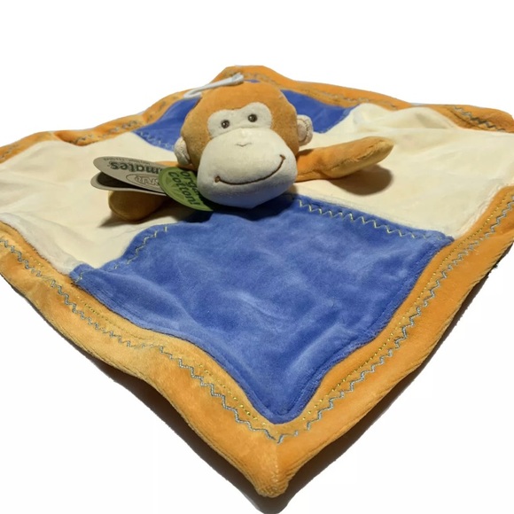 Monkey Lovey Baby Security Blanket Organic 15”x15” - Picture 8 of 12